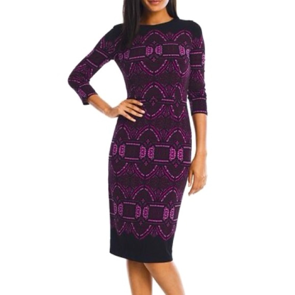 WHBM White House Black Market Medallion Sheath Dress NWT size 8
